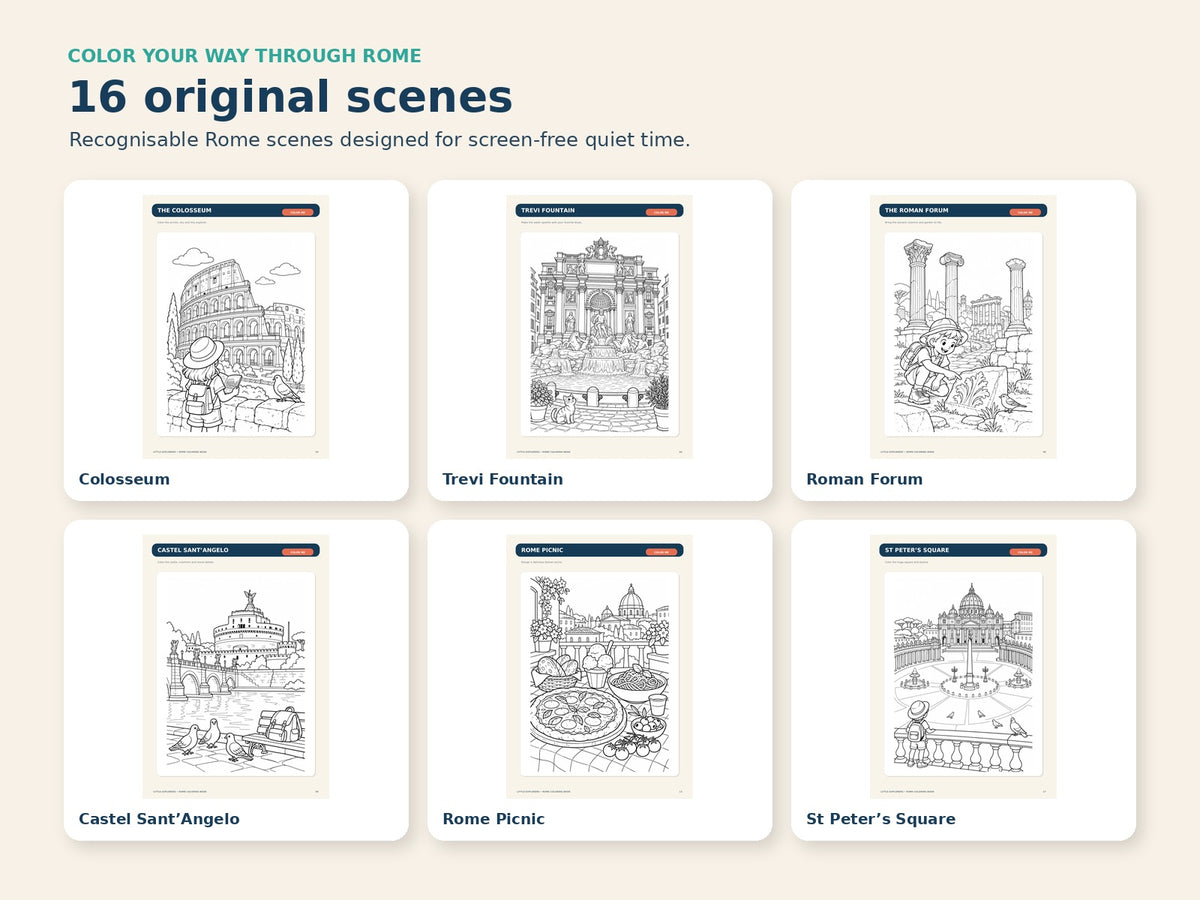 Little Explorers: Rome — Kids Coloring Book PDF