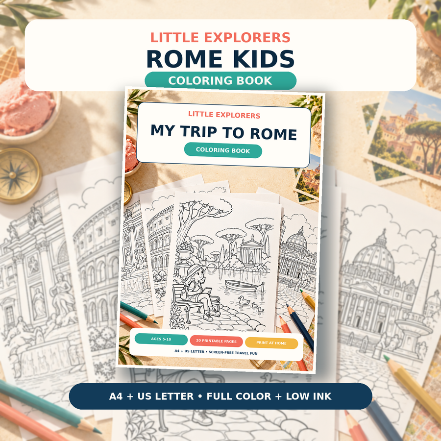 Little Explorers: Rome — Kids Coloring Book PDF