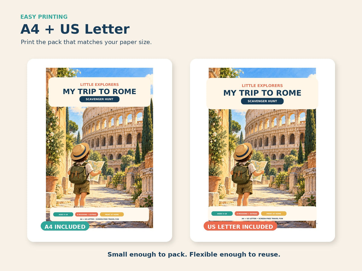 Rome Scavenger Hunt - A4 and US Letter formats